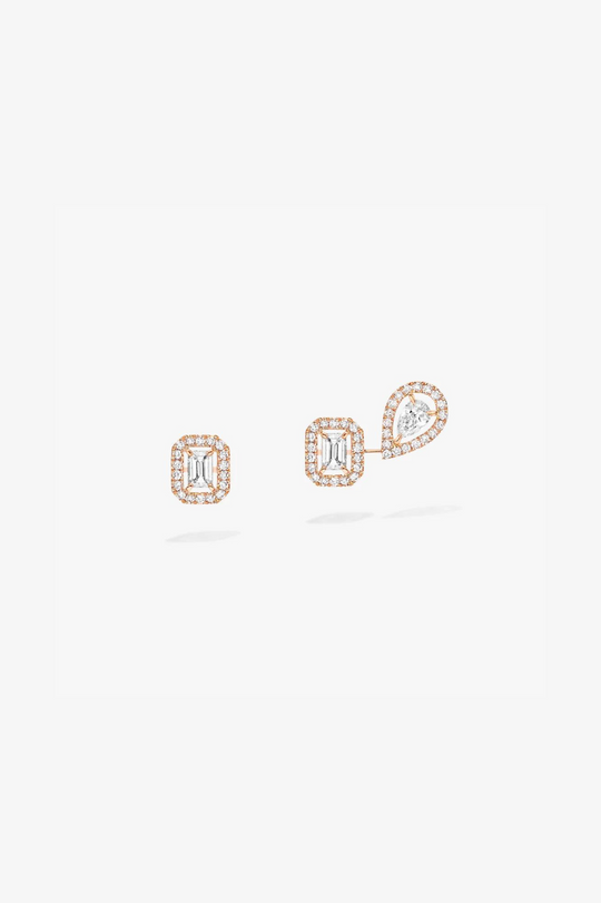 My Twin - Pink Gold Diamond Earrings