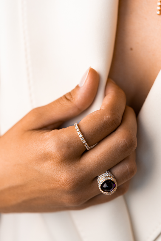 Rose Gold Ring with Amethyst Stone