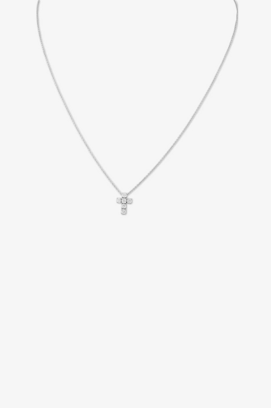 Necklace with Diamonds and Cross