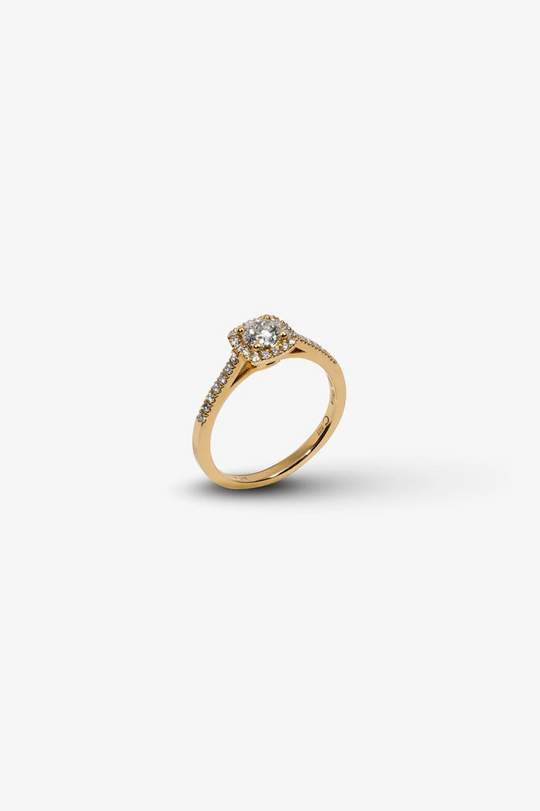 Rose gold Square Contour Engagement Ring