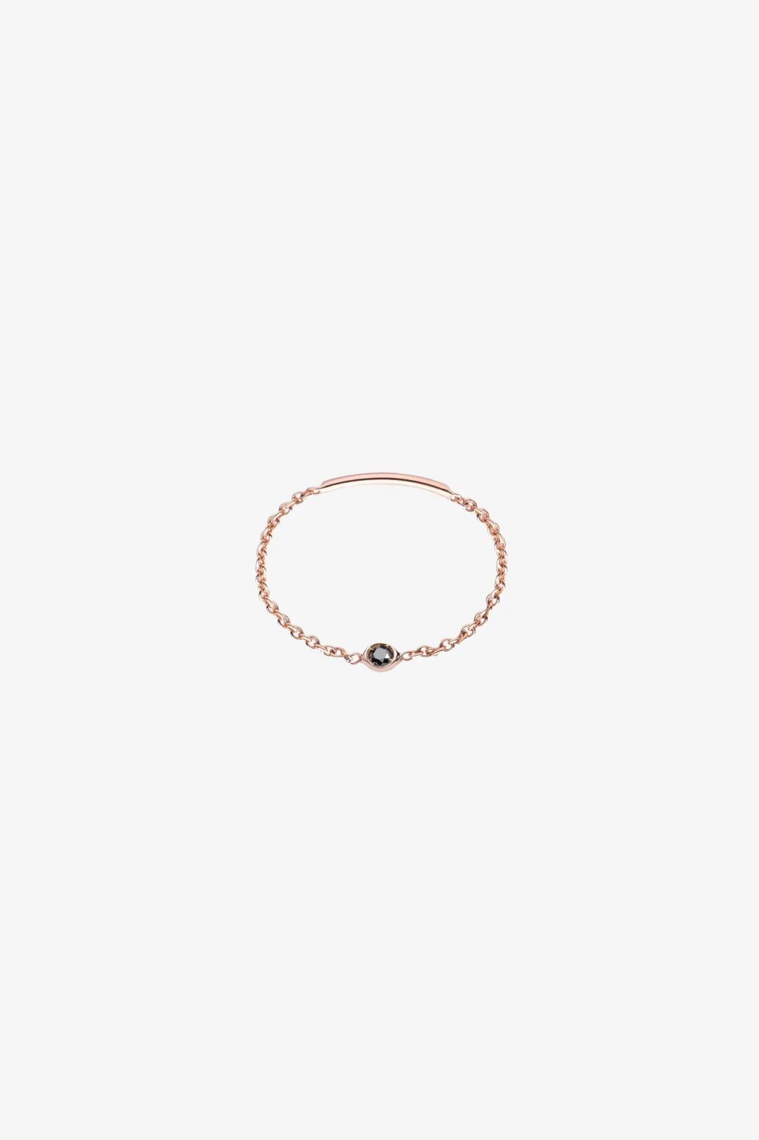 Solitaire Diamond Chain Ring in Rose Gold