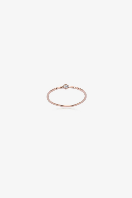 Rose Gold White Solitaire Ring