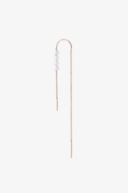 Long Gold Earring with Pearls