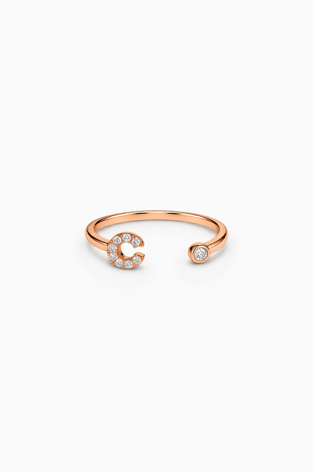 Letter C Gold Ring