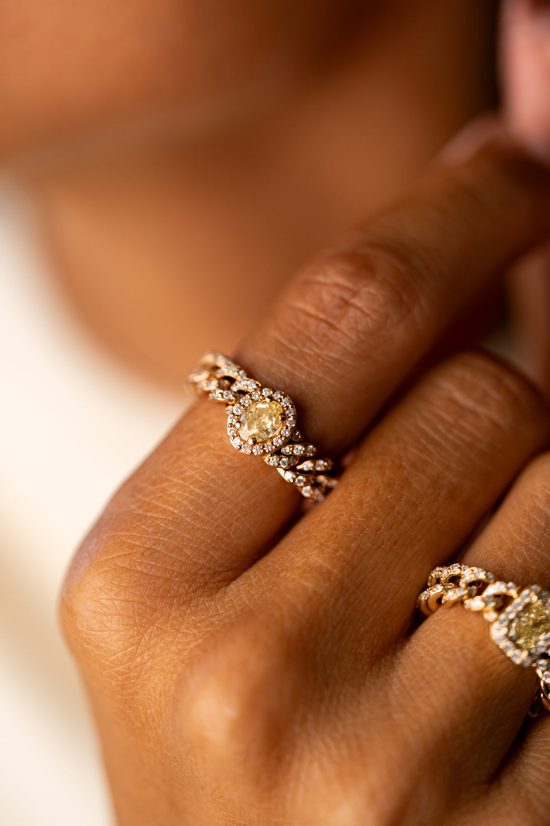 Round Yellow Stone Ring