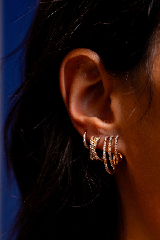 Gold and Diamond Earrings