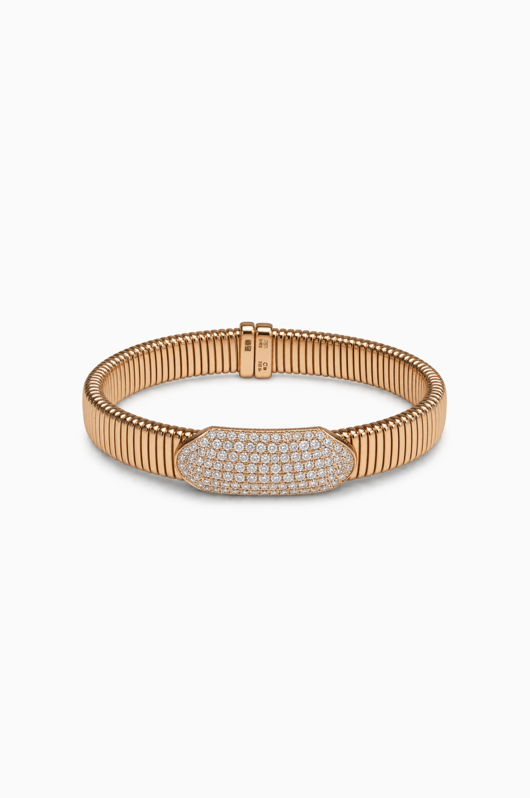 Pink Gold Texture Bracelet with Diamonds