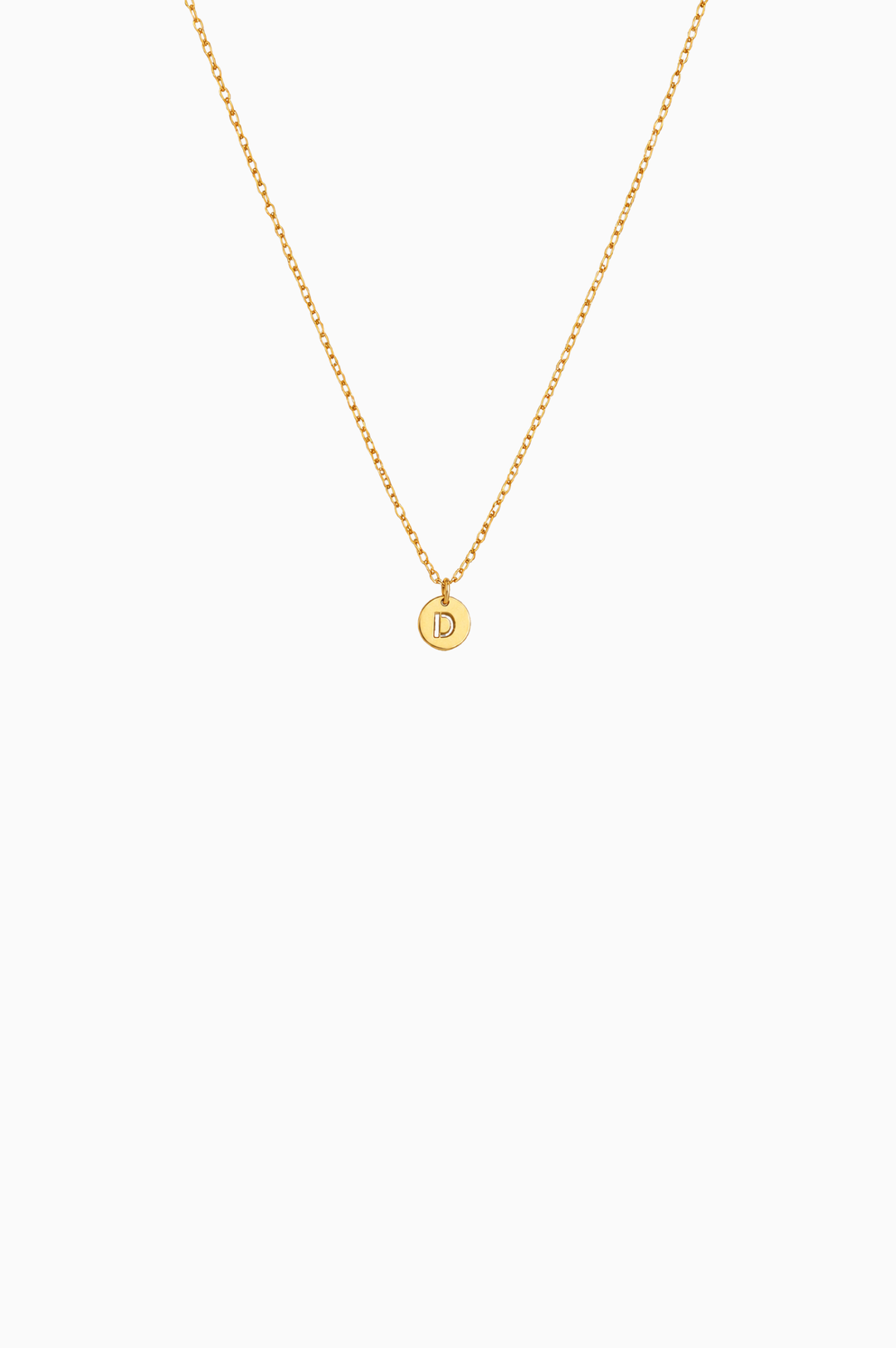 Yellow Gold Necklace with Letter D