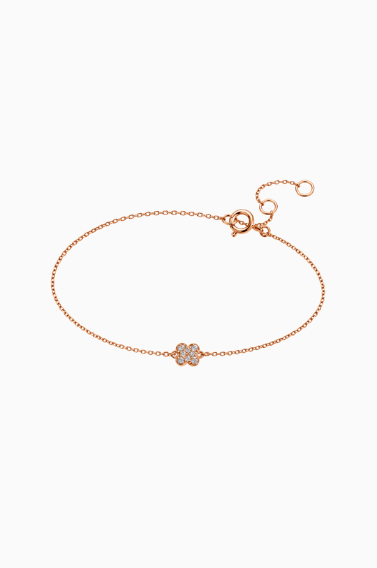 Pink Gold Chain Bracelet with Diamonds