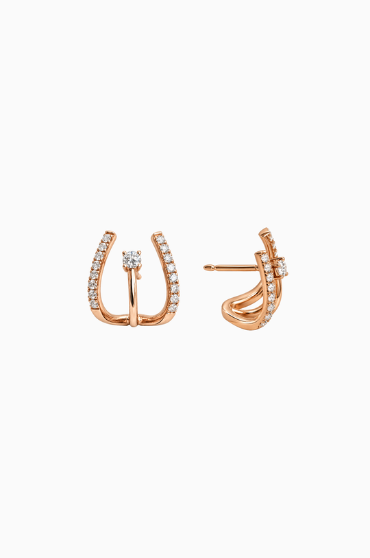 Pink Gold Earrings with Diamonds
