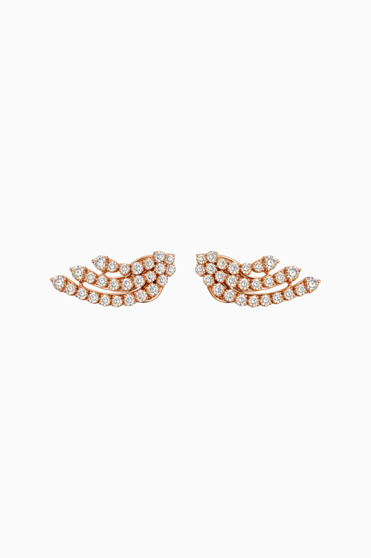 Pink Gold Earrings with Diamonds