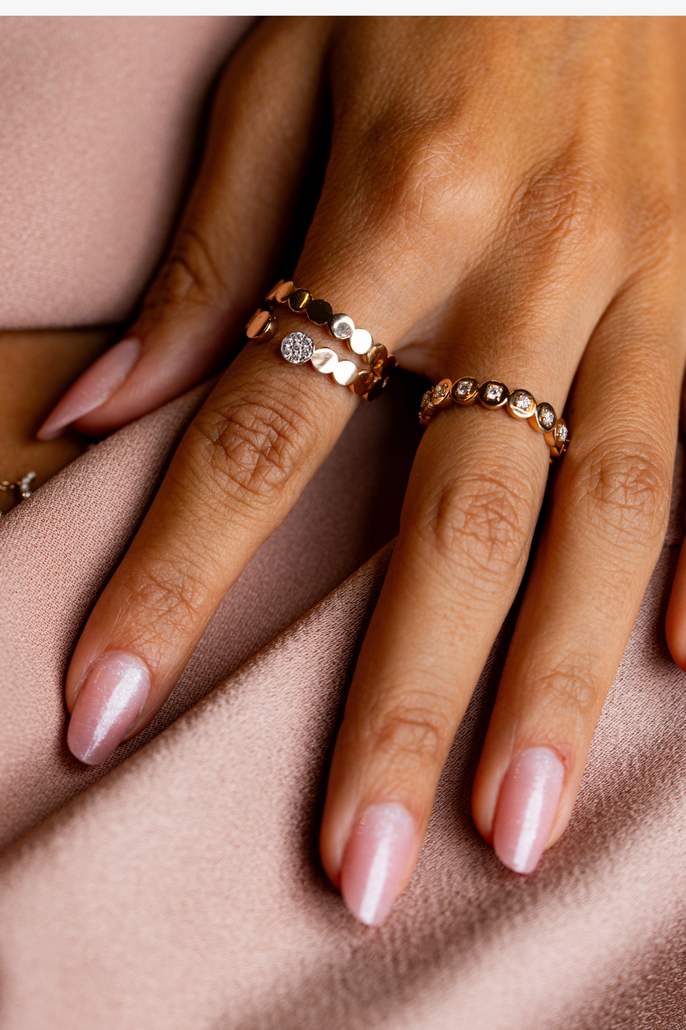 Millenuci Pink Gold Ring with Diamonds