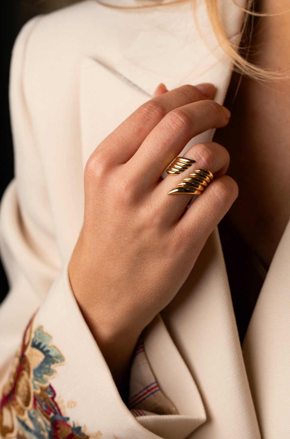 Yellow Gold Wing Ring