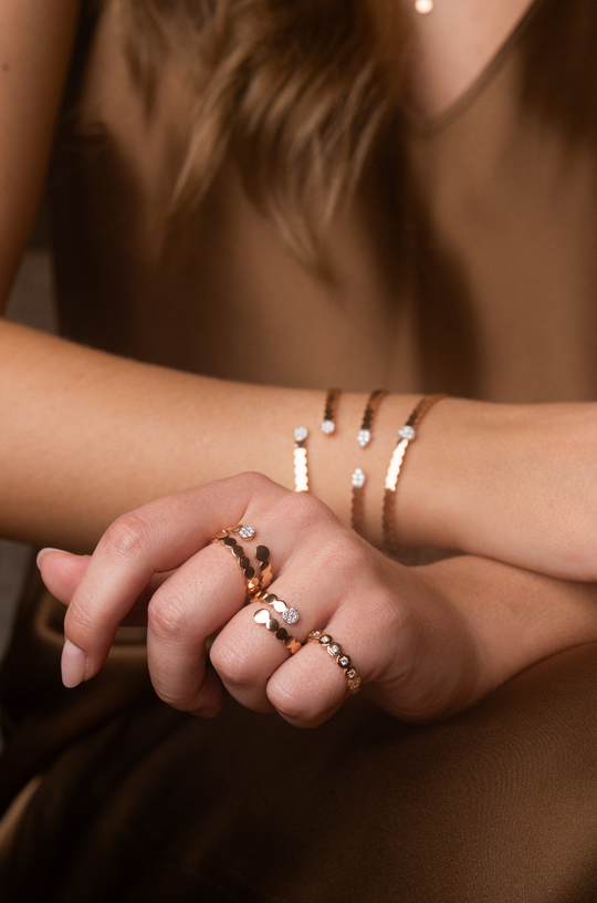 Millenuci Pink Gold Ring with Diamonds