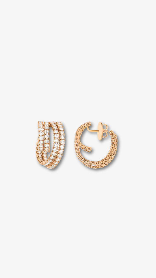 Pink Gold Earrings with Diamonds