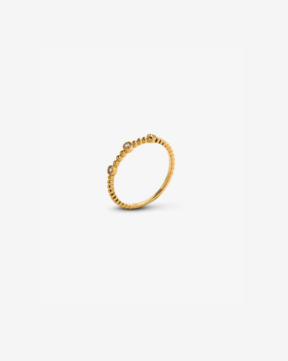 Yellow Gold Triple Diamond Ring