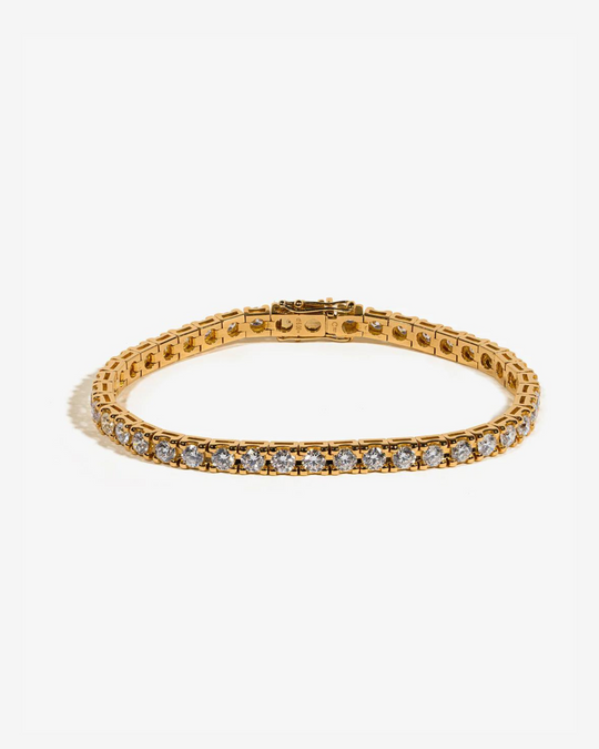 Gold and Diamonds Tennis Bracelet