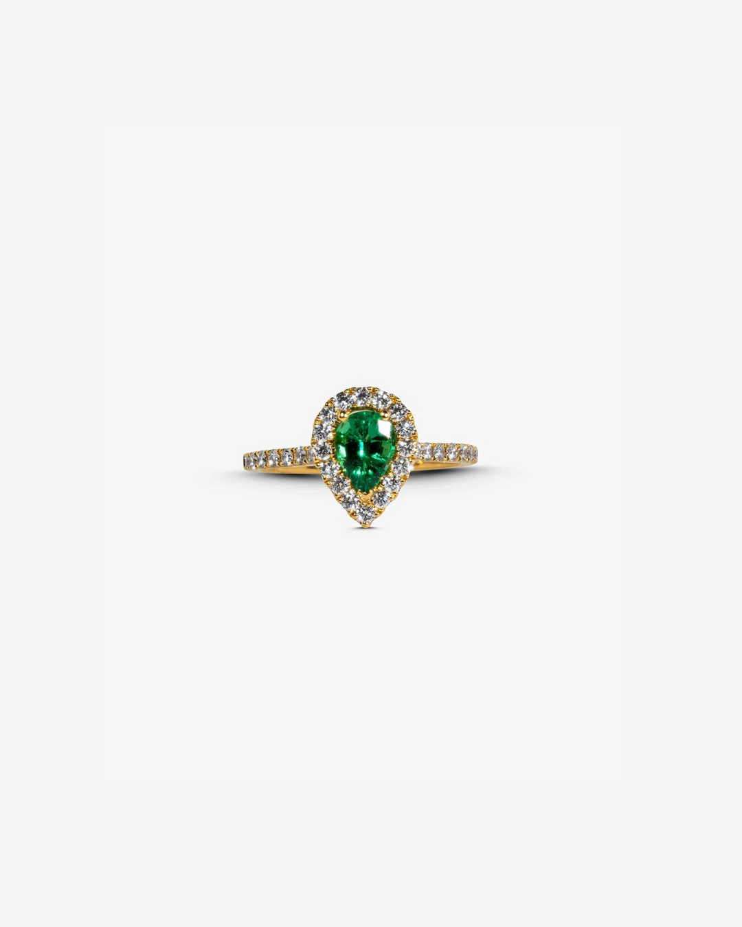 Gold with Diamonds and Emeralds Ring