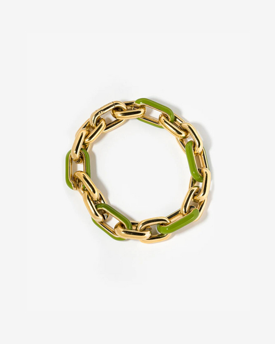 Green Enamel Chain Bracelet