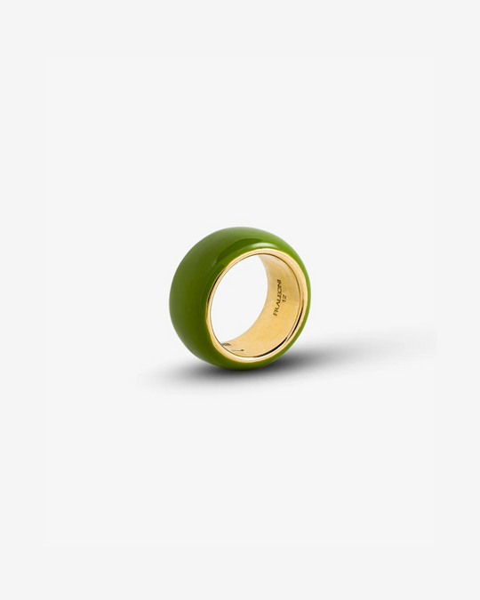 Green Enamel Large Ring