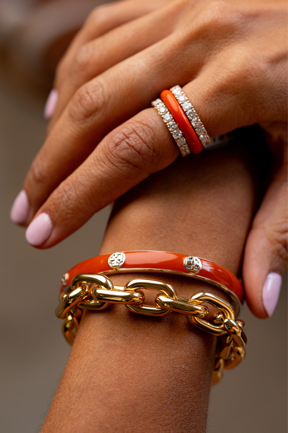 Orange Bangle Bracelet