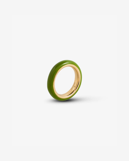 Green Enamel Thin Ring