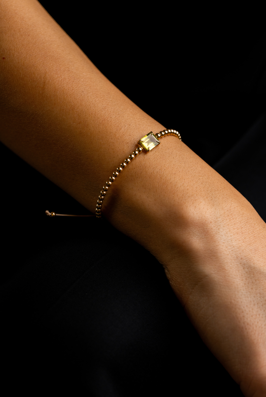 Yellow Gold Bracelet with Peridoto