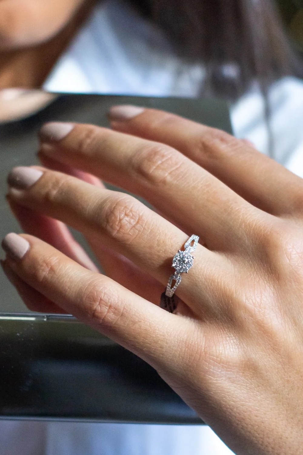 White Gold and Diamonds Engagement Ring