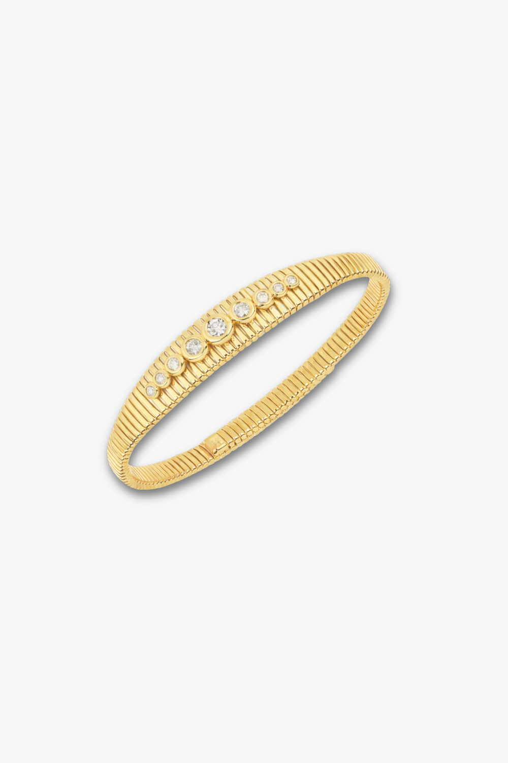 Gold Texture Bracelet with 9 Diamonds