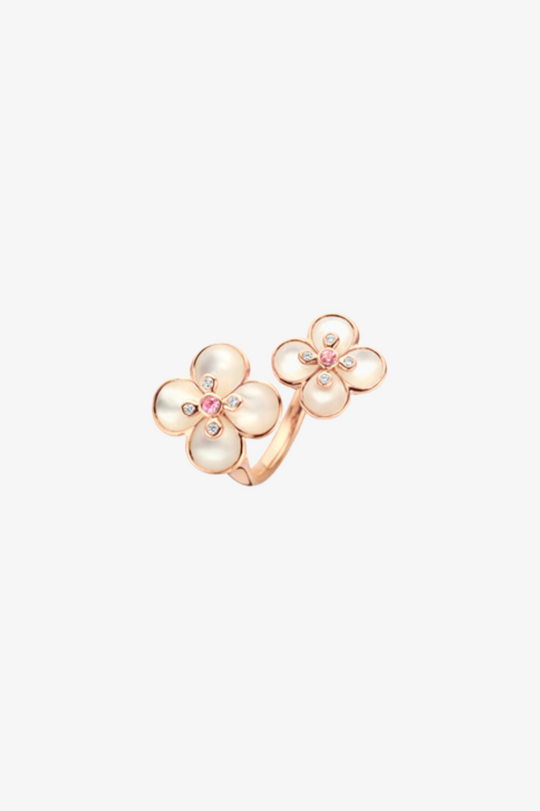 Pink Gold Ring with Diamonds