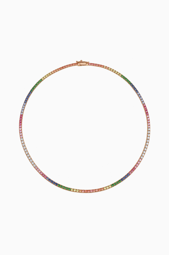 Colar em Ouro Rosa com Diamantes e Safiras