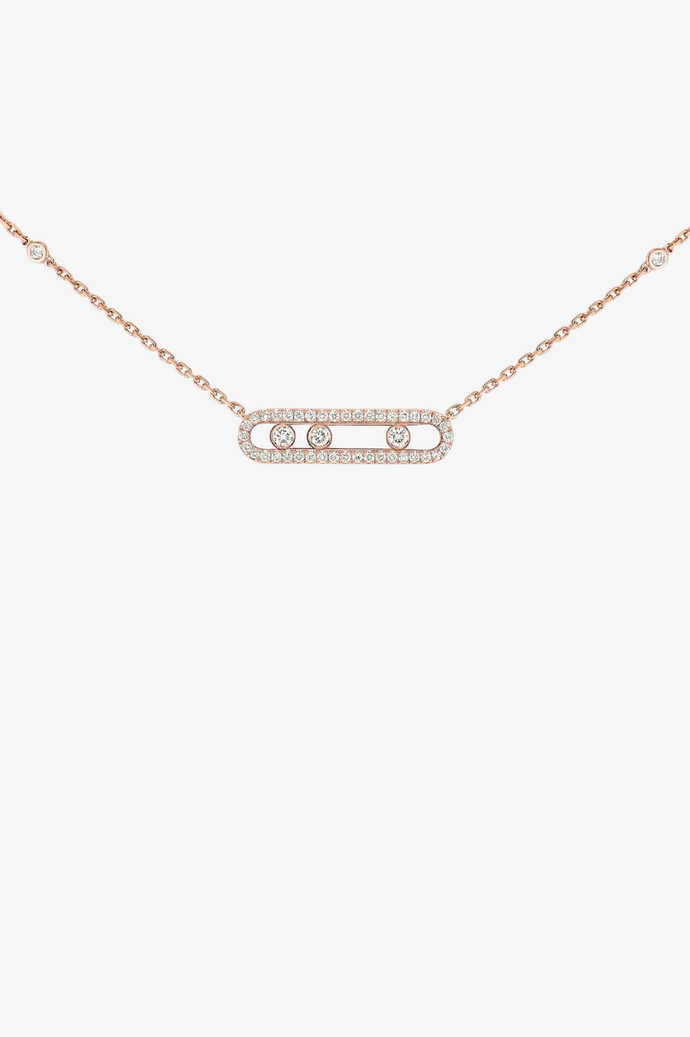 Pink Gold Necklace Baby Move Pavé