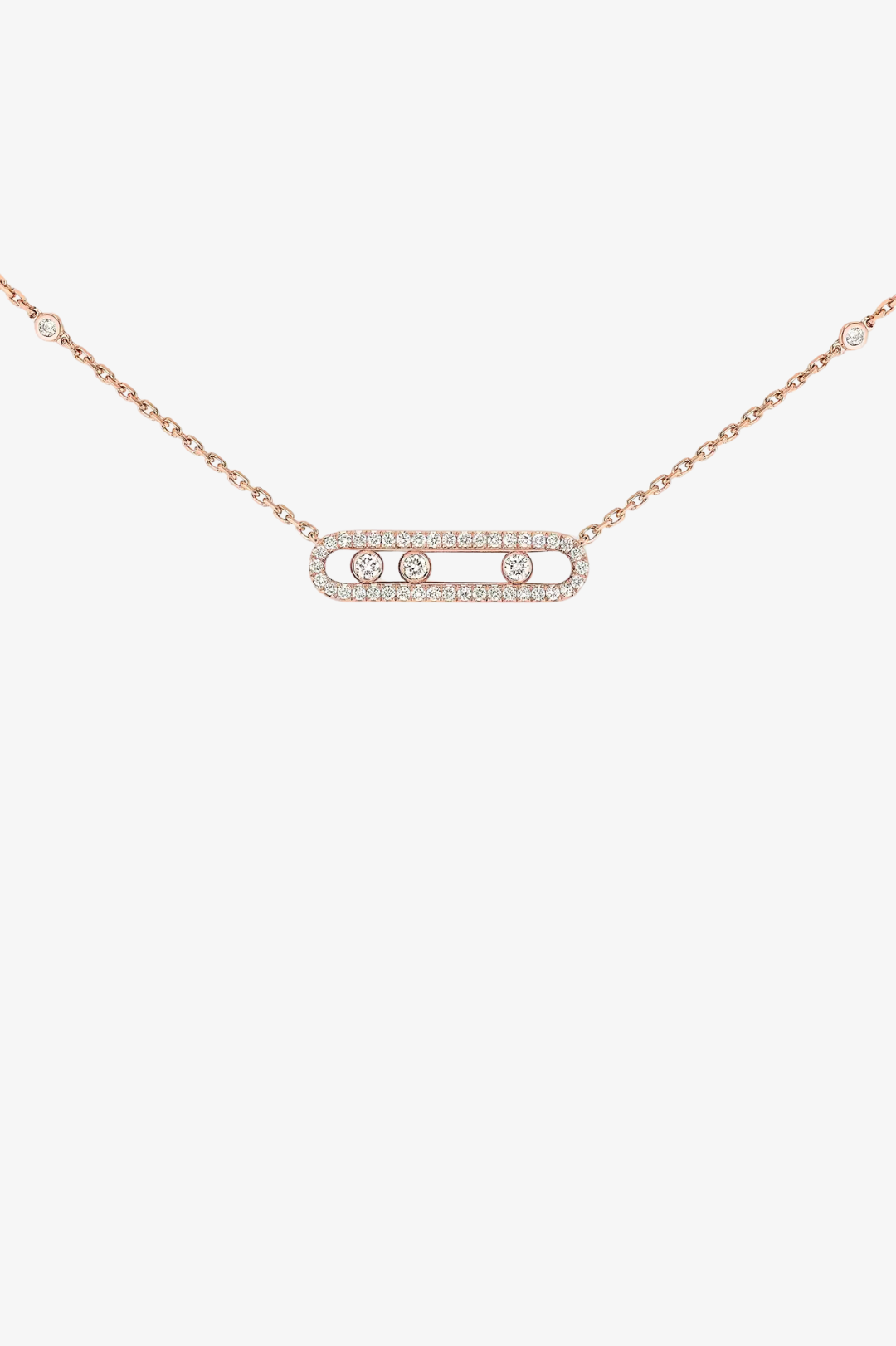 Pink Gold Necklace Baby Move Pavé