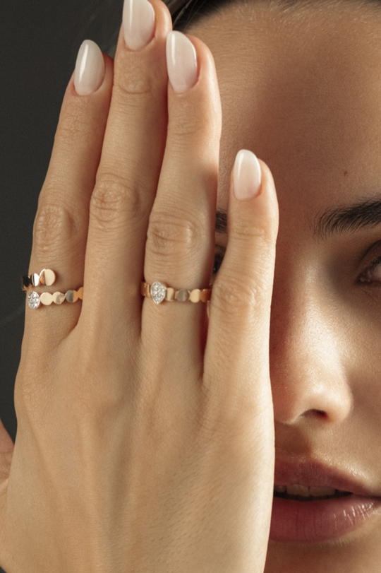 Millenuci Pink Gold Ring with Diamonds