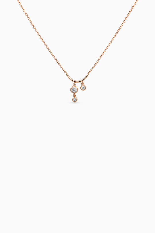 Colar com Pingentes em Ouro Rosa e Diamantes
