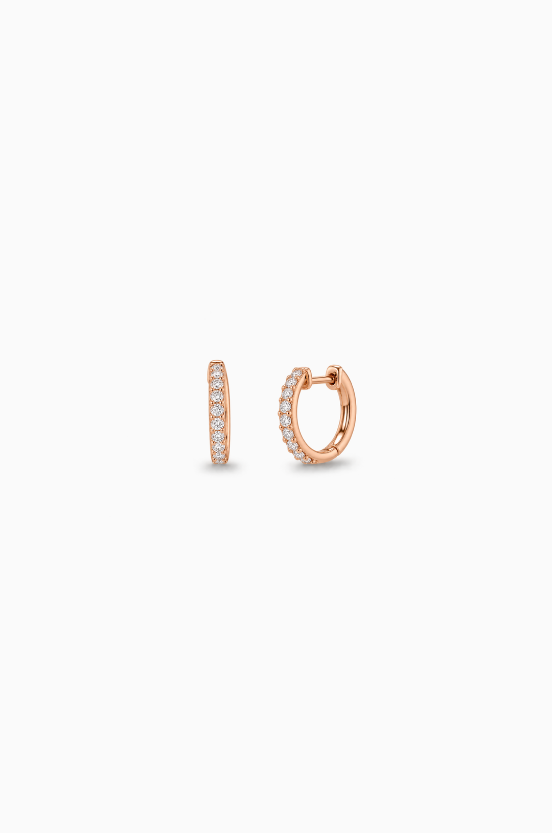 Argolas em ouro rosa com diamantes