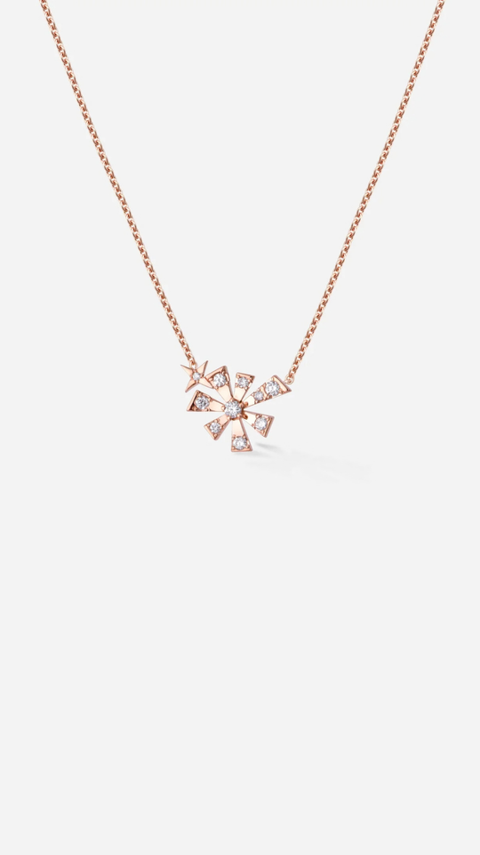 Luzia Pink Gold Necklace with Diamonds