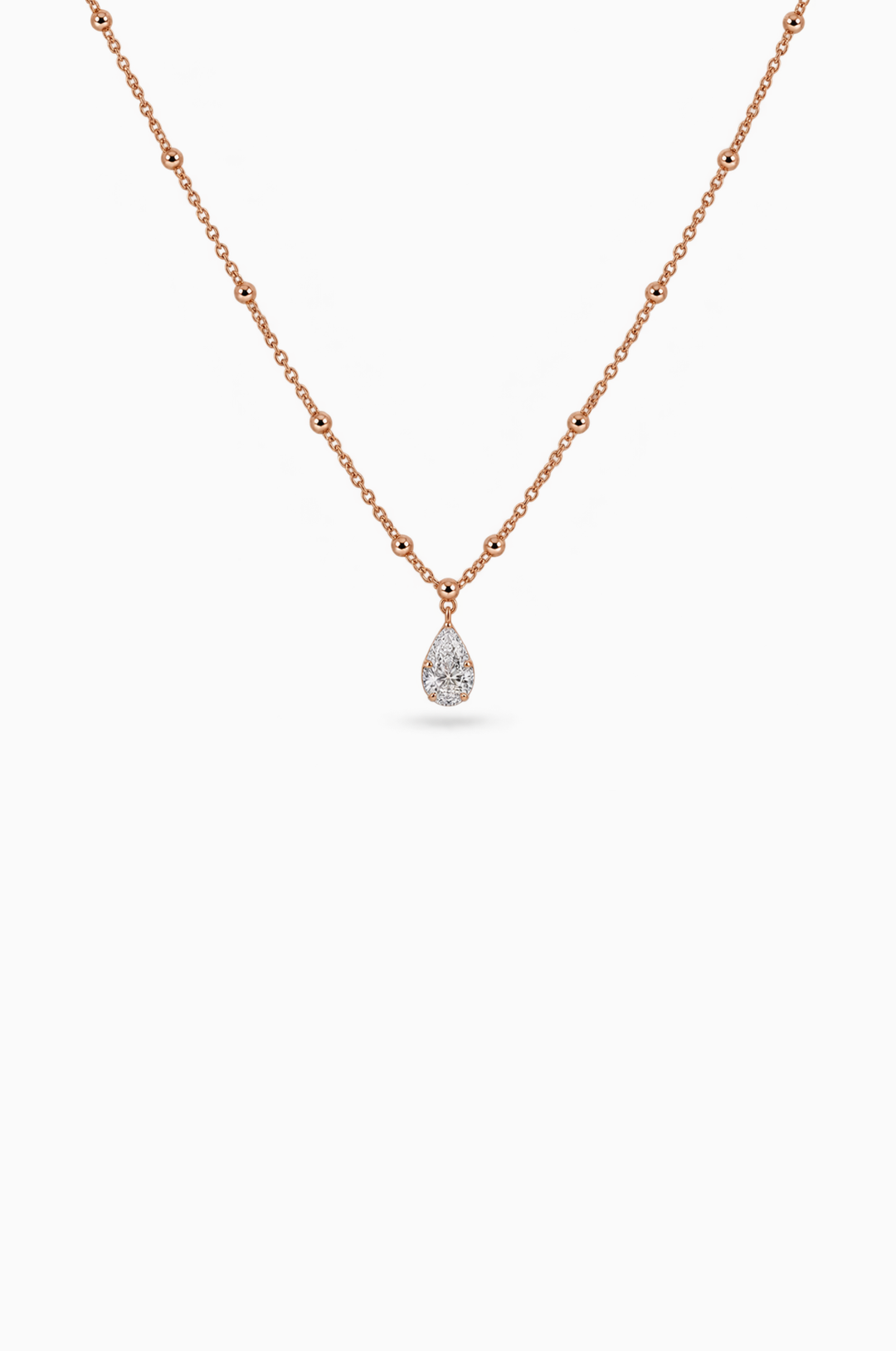 Fio em Ouro Rosa com Diamantes em Gota