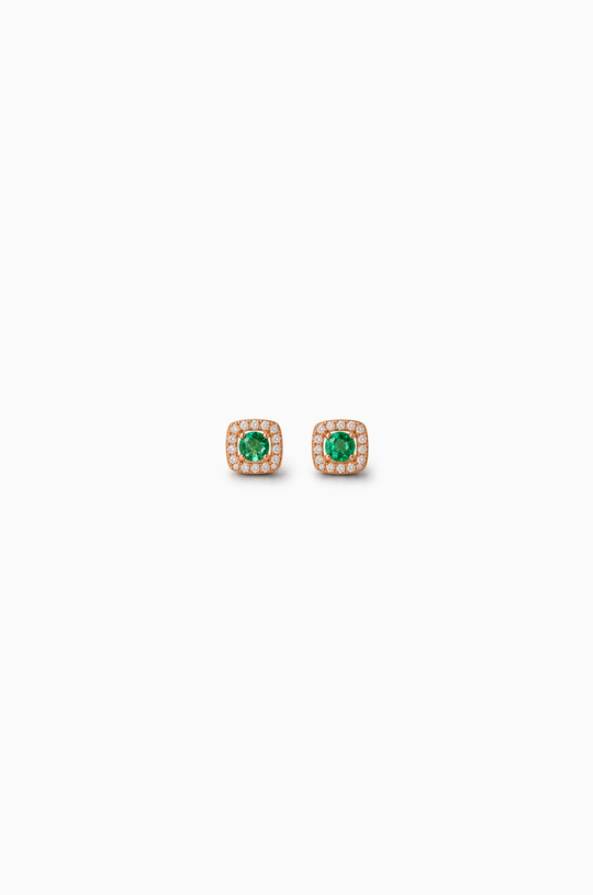 White Gold Earrings with Emeralds