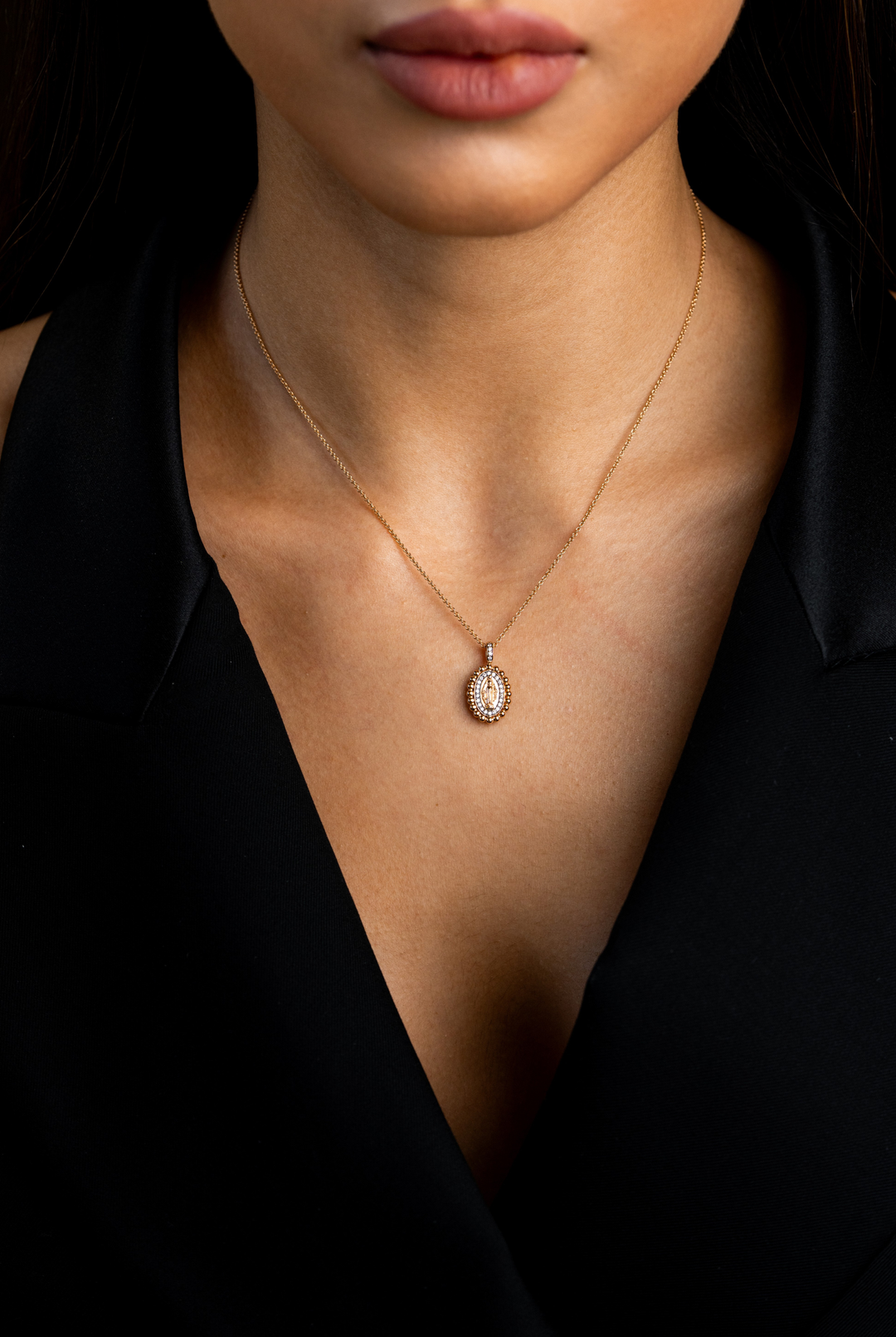 Maria Pink Gold Necklace with Diamonds