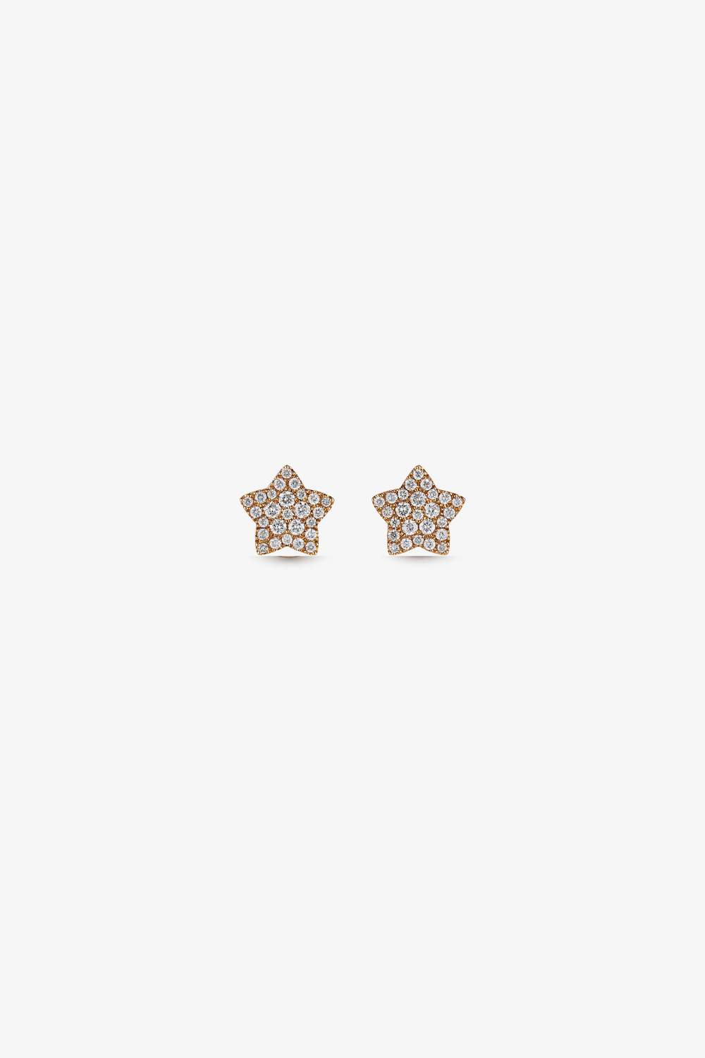 Star Pink Gold Earrings with Diamonds