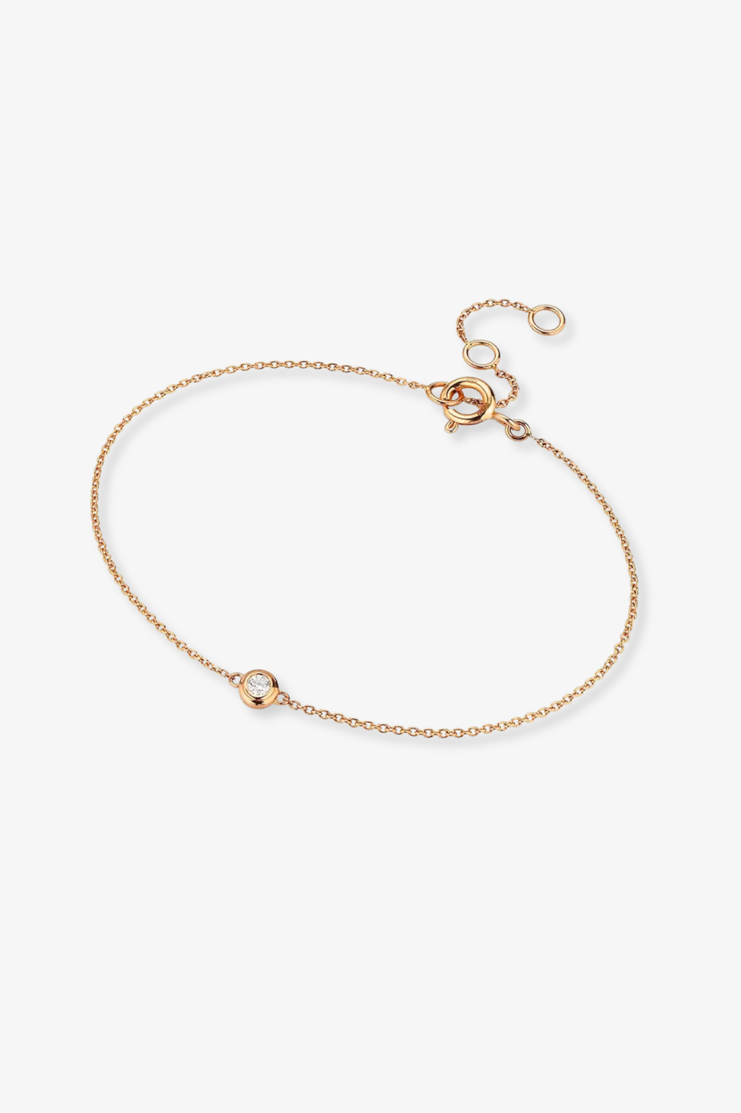 Pink Gold Chain Bracelet with Diamond