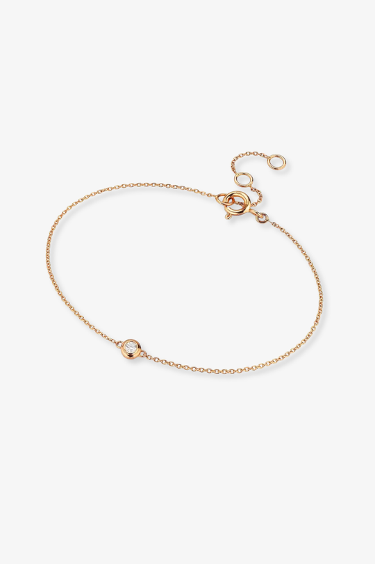 Pink Gold Chain Bracelet with Diamond