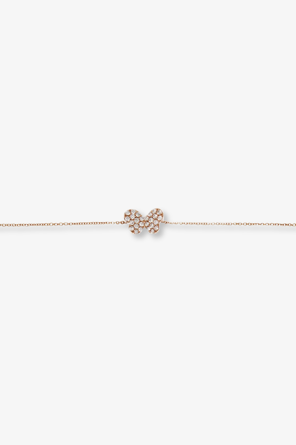 Butterfly Pink Gold Chain Bracelet with Diamonds