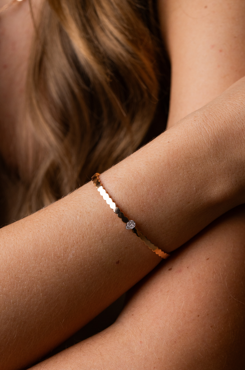 Drop Pink Gold Bracelet with Diamonds