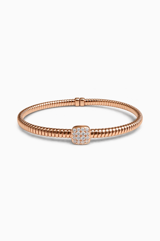 Pulseira em ouro rosa com diamantes