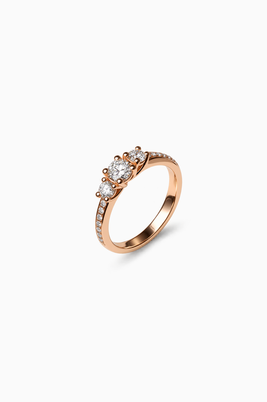 Pink Gold and Diamond Engagement Ring