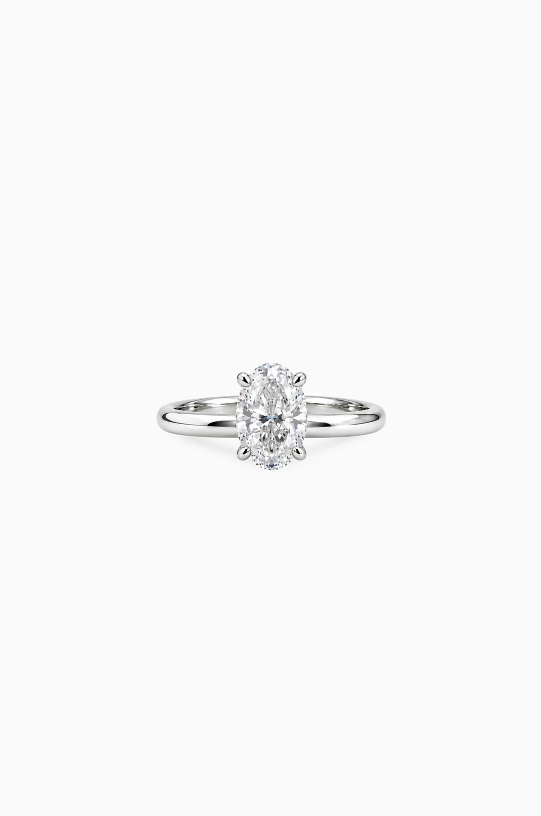 White Gold Engagement Ring with Oval Diamond