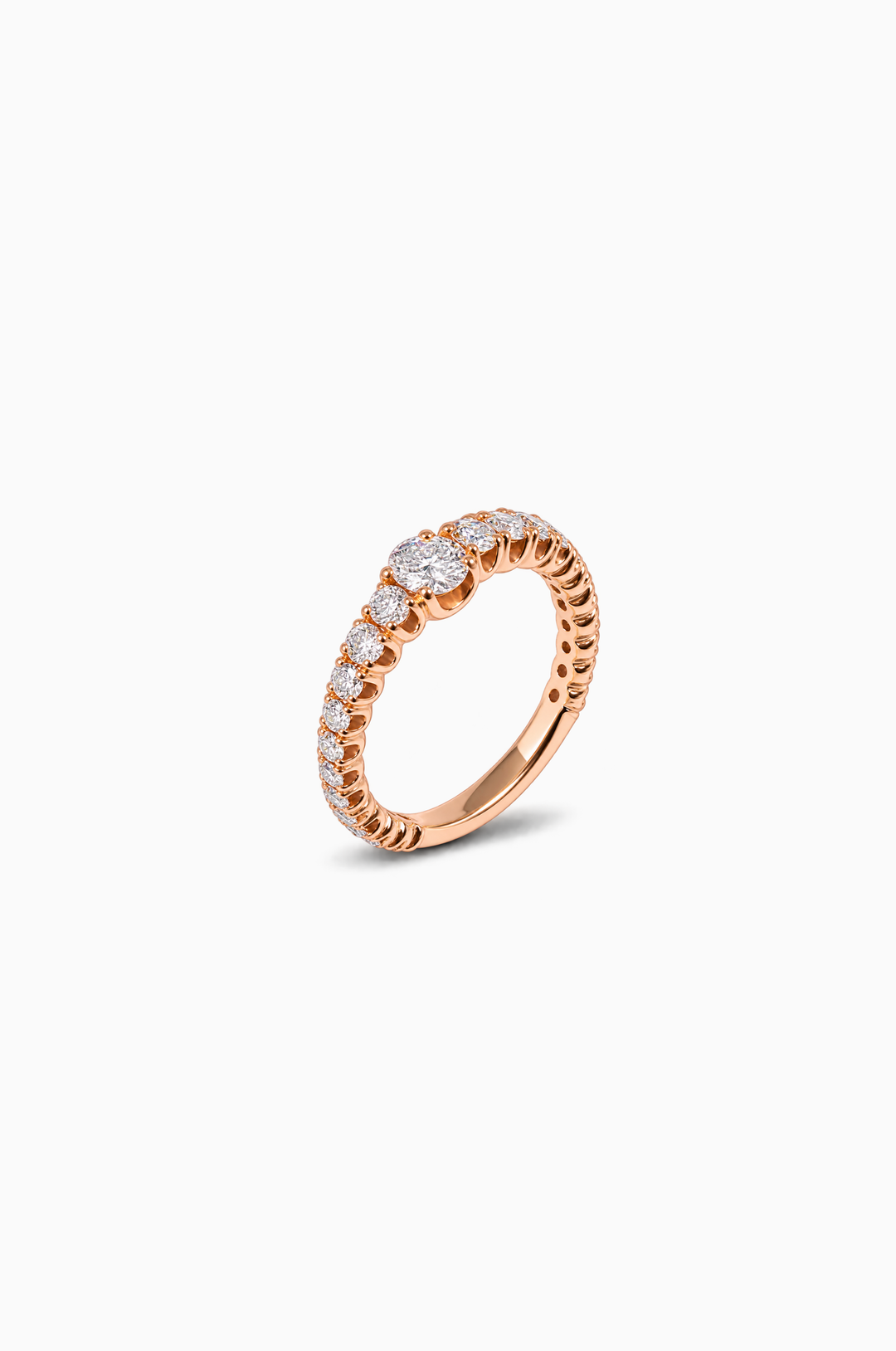 Pink Gold Engagement Ring with Diamonds