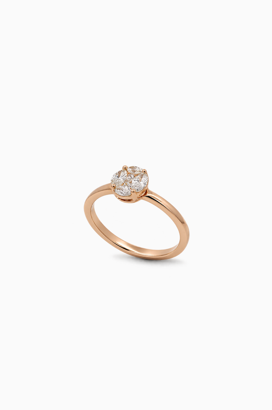 Pink Gold Engagement Ring with Diamonds